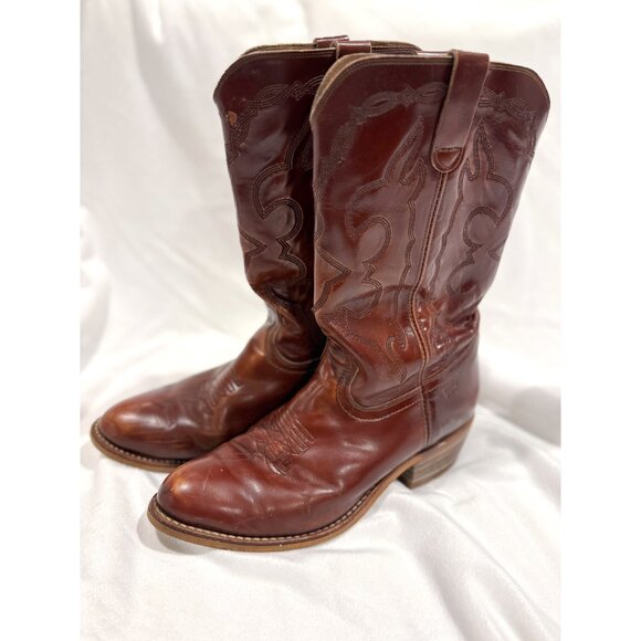 VTG Levi's Orange Tab Leather Cowboy Boots Men's 10 Country Western Texas Farm - Picture 1 of 16